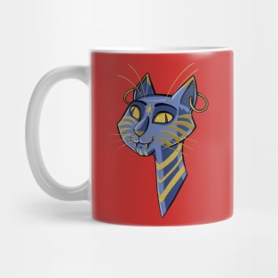 Head of Egyptian cat with earrings in ears Mug